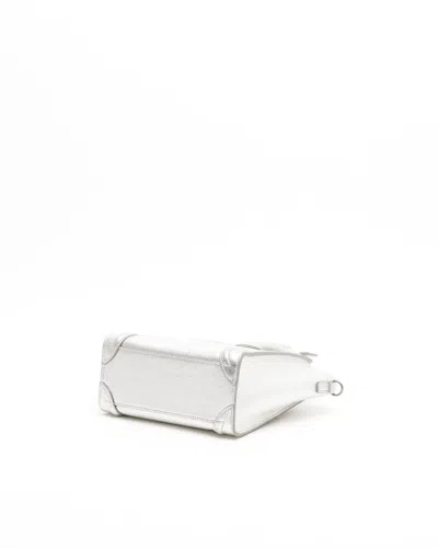 Celine Céline Nano Luggage Bag In Silver