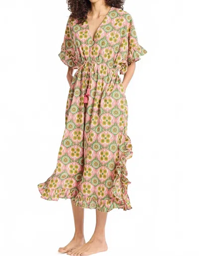 Mille Eden Caftan Midi Dress In Yucatan In Multi
