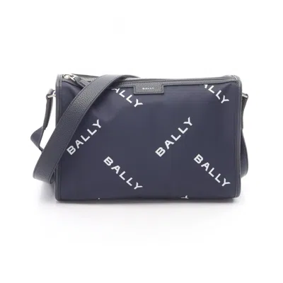 Pre-owned Bally Nylon Leather Shoulder Bag () In Blue
