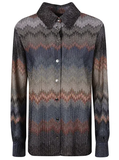 Missoni Zig-zag Pattern Shirt In Blue