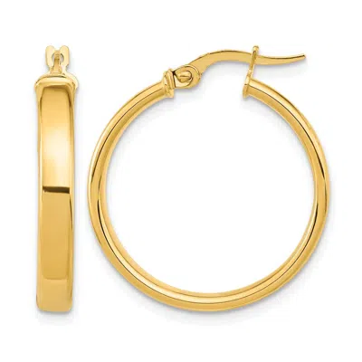 Diamond2deal 14k Yellow Gold Round Hoop Earrings 25mm In Gold