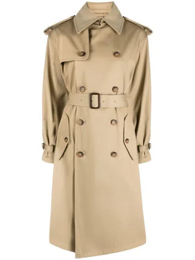Polo Ralph Lauren Mid-length Taupe Cotton Trench Coat In Brown