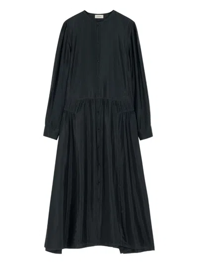 Lemaire Gathered Buttoned Dress In Black