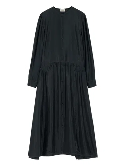 Lemaire Gathered Buttoned Dress In Black