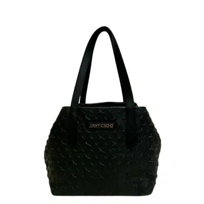 Pre-owned Jimmy Choo Leather Tote Bag () In Black