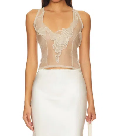 Honey Belle Anna Organza Top In Mist In White