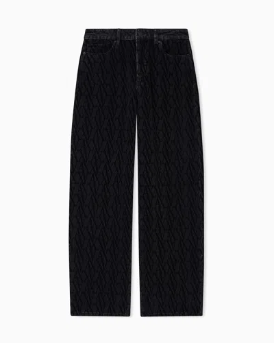 Armani Exchange Relaxed Fit Jeans With Used Effect In Black