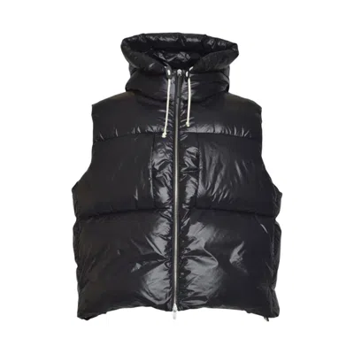 Jil Sander Cropped Sleeveless Puffer Jacket With Finish In Black