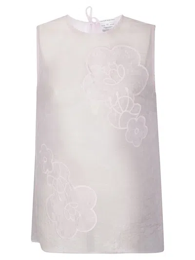 Cecilie Bahnsen Semi-sheer Sleeveless Top In Neutral