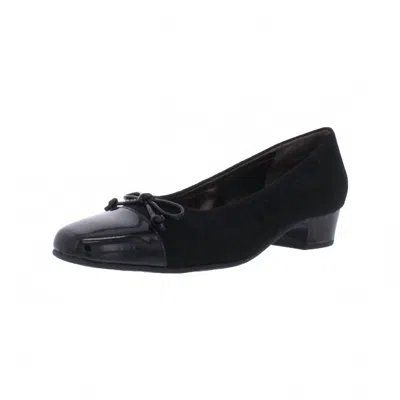 The Walking Cradle Co. Women's Bradford Low Heel Slip On Shoes In Black Microfiber In Black