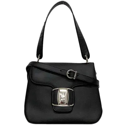 Pre-owned Ferragamo Leather Handbag () In Black