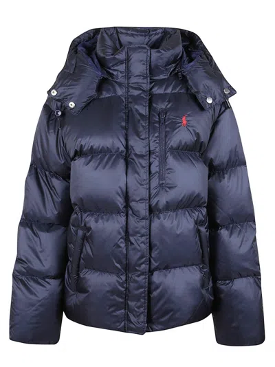 Polo Ralph Lauren Royal Navy Insulated Bomber Jacket With Removable Hood In Blue