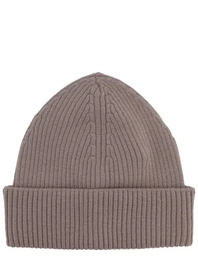 Our Legacy Ribbed Merino Wool Cap With Folded Cuff In Brown