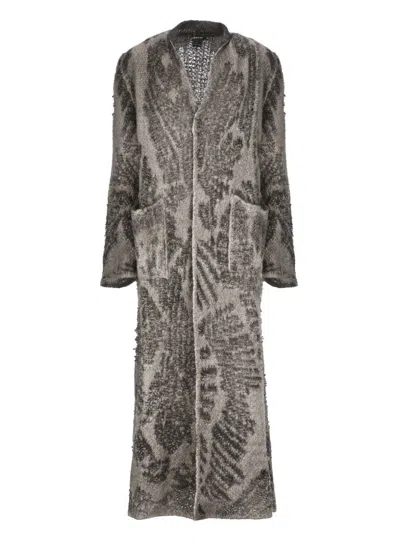 Avant Toi Wool And Cashmere Long Cardigan In Brown
