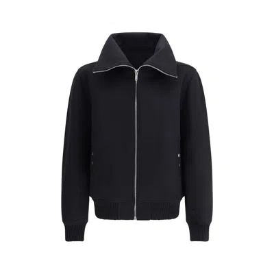 Rick Owens Structured Black Sports Jacket With Ribbed Details And Matte Finish In Black