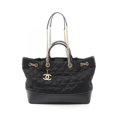 Pre-owned Chanel Leather Tote Bag () In Black