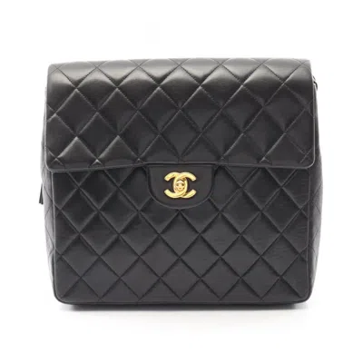 Pre-owned Chanel Leather Backpack () In Black