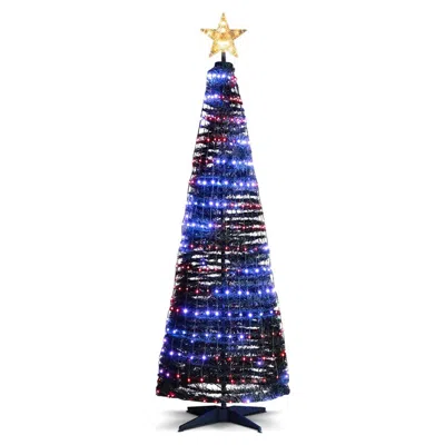 Breebe 6.2 Feet Pop-up Lighted Christmas Tree With 282 Rgb Led Lights In Blue