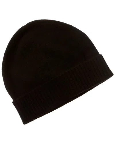 Vince Boiled Reverse Jersey Cuffed Cashmere Hat In Black
