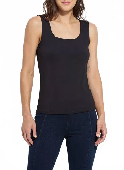 Lyssé Evie Neck Tank Top In Black In Black