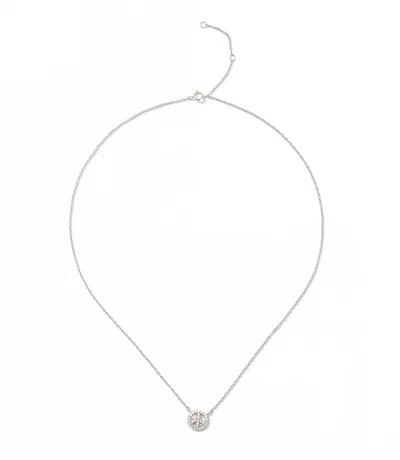 Marlyn Schiff Pavé Peace Sign Necklace In Silver In Silver