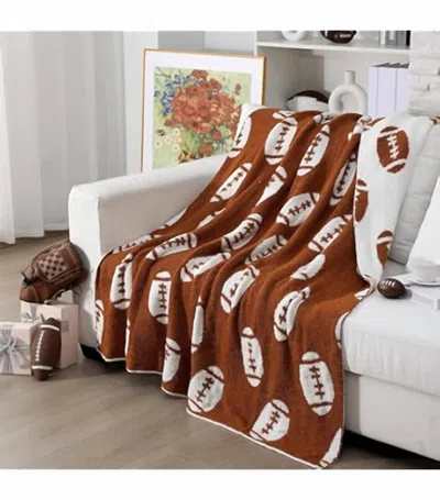 Live Love Gameday Women's Football Cozy Blanket In Brown In Brown