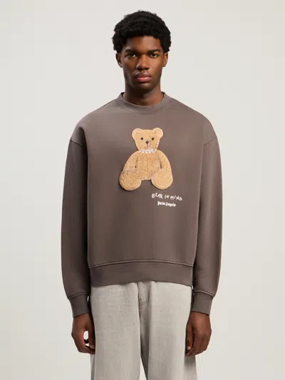 Palm Angels Bear In Mind Crewneck Sweatshirt In Gray