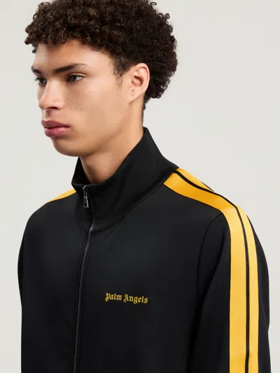 Palm Angels Track Black Polyester Sweatshirt In Black