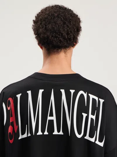 Palm Angels Flames Over T-shirt In Black