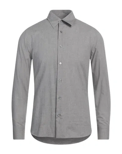 Dunhill Man Shirt Grey Size S Cotton, Cashmere, Wool In Gray