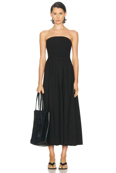 Enza Costa Cotton Resort Strapless Dress In Black