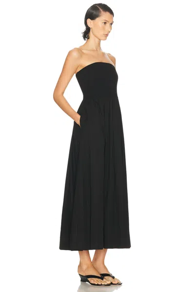 Enza Costa Cotton Resort Strapless Dress In Black