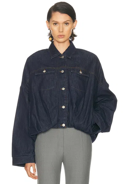 Dries Van Noten Cotton Denim Vesto Jacket In Purple