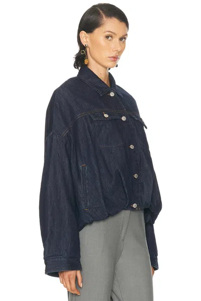 Dries Van Noten Cotton Denim Vesto Jacket In Purple