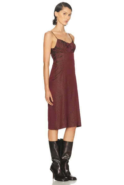 Dries Van Noten Polka-dot Pattern Midi Dress In Burgundy