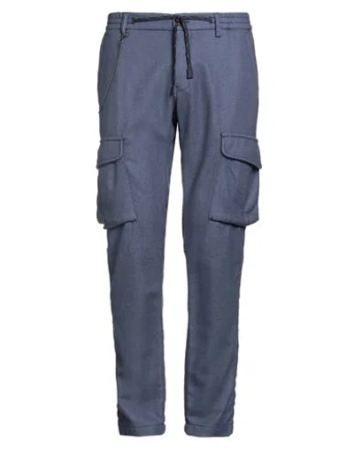 Bob Man Pants Navy Size 36 Wool, Polyester In Multi