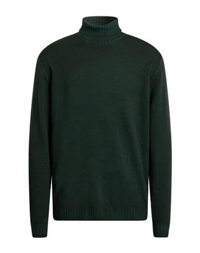 Ferrante Man Turtleneck Dark Green Size 46 Merino Wool In Green