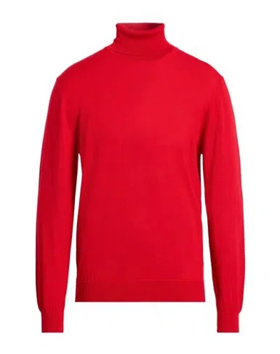 Gioferrari Man Turtleneck Tomato Red Size 42 Merino Wool In Red