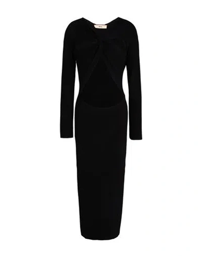 Akep Woman Midi Dress Black Size 4 Viscose, Polyester, Polyamide In Black