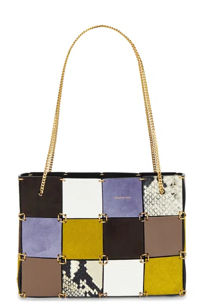 Khaite Womens Mini Emma Panelled Leather Tote Bag Fern Multi In Multi
