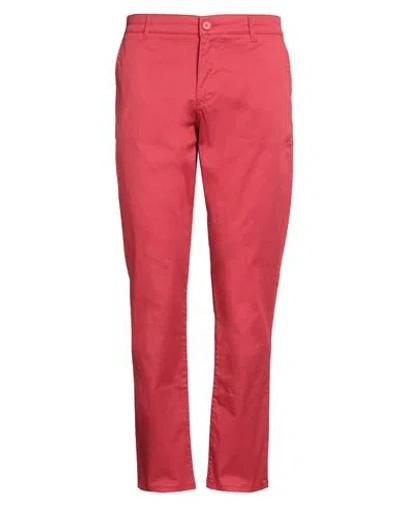 Armani Exchange Man Pants Tomato Red Size 34 Cotton, Elastane In Red