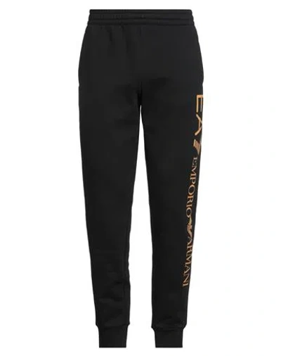 Ea7 Man Pants Black Size Xxs Cotton, Polyester In Black