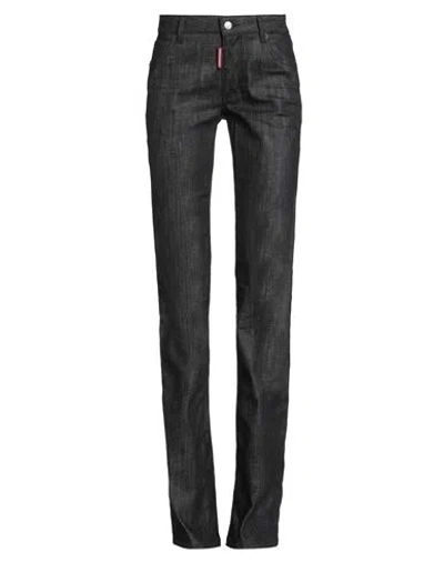 Dsquared2 Woman Jeans Blue Size 4 Cotton, Elastane In Black