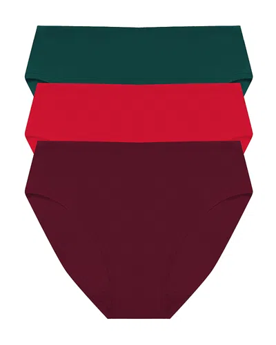 Natori Bliss Bare Assorted 3-pack Stretch Cotton High Waist Briefs In Multi