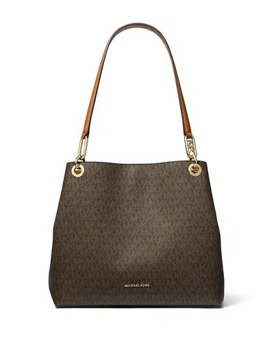 Michael Kors Kensington Large Shoulder Tote In Brown
