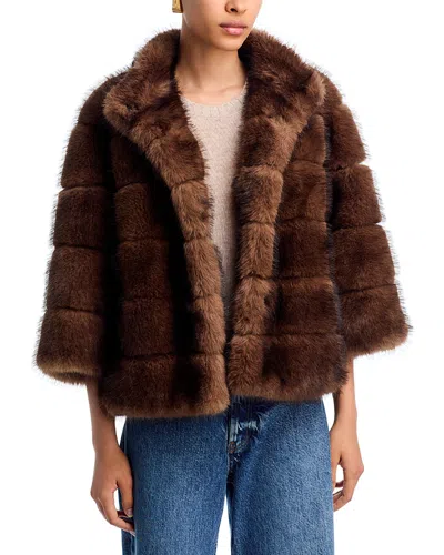 Loveshackfancy Gelman Faux Fur Jacket In Brown