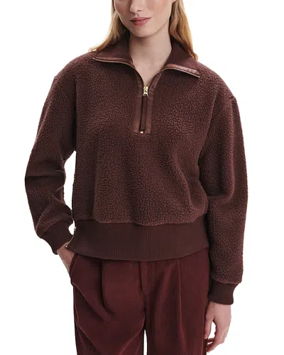 Varley Roselle Recycled Polyester Fleece Half Zip Pullover In Brown