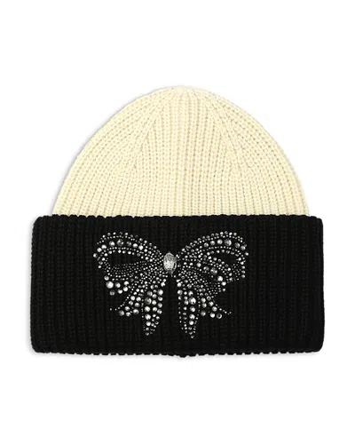 Kurt Geiger Belgravia Bow Beanie In Black