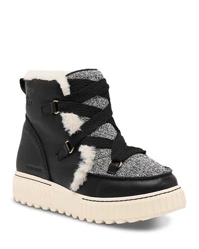 Sorel Womens Ona Ave Alpine Waterproof Black Chalk Boots