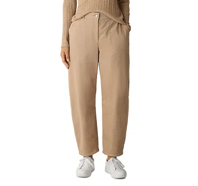 Eileen Fisher Ankle Barrel Pants In Brown